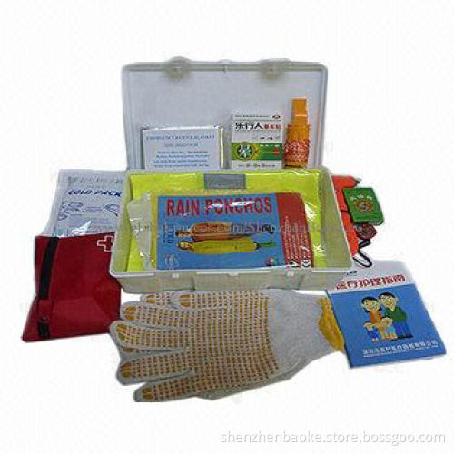 Plastic auto first-aid kit, white and back two-color can choose, other color is available